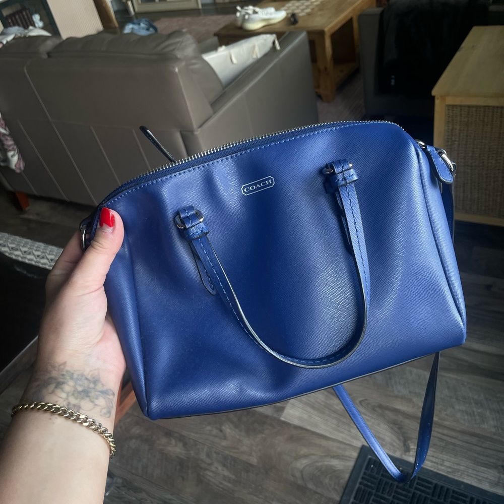 Coach Blue Crossbody Bag with Sleek Design